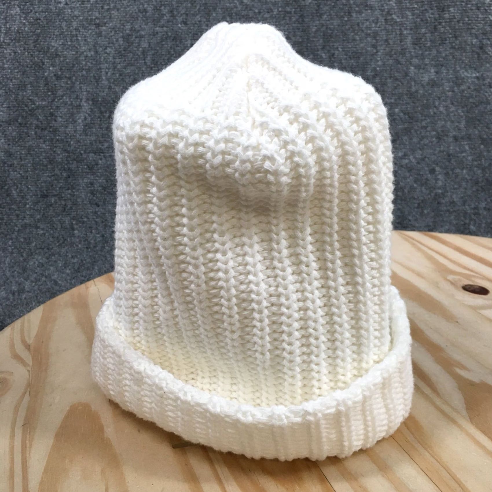 Vintage Love Your Melon Winter Beanie Hat Unisex One Size Knitted Cotton White Size ONE SIZE - 7 Thumbnail