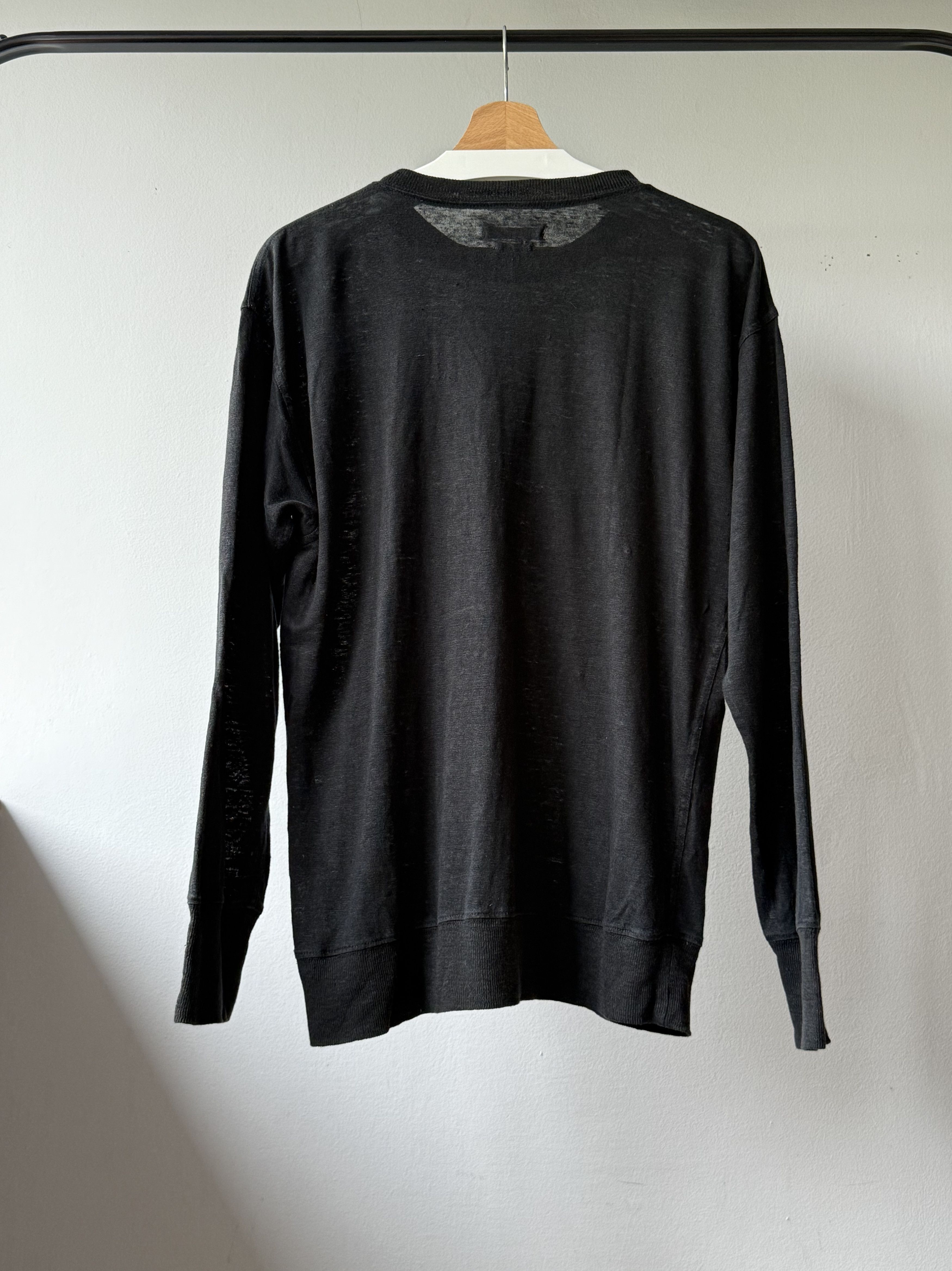 Isabel Marant Etoile Isabel Marant Etoile Black 100% Linen Long Sleeve T-Shirt Size M / US 6-8 / IT 42-44 - 2 Thumbnail