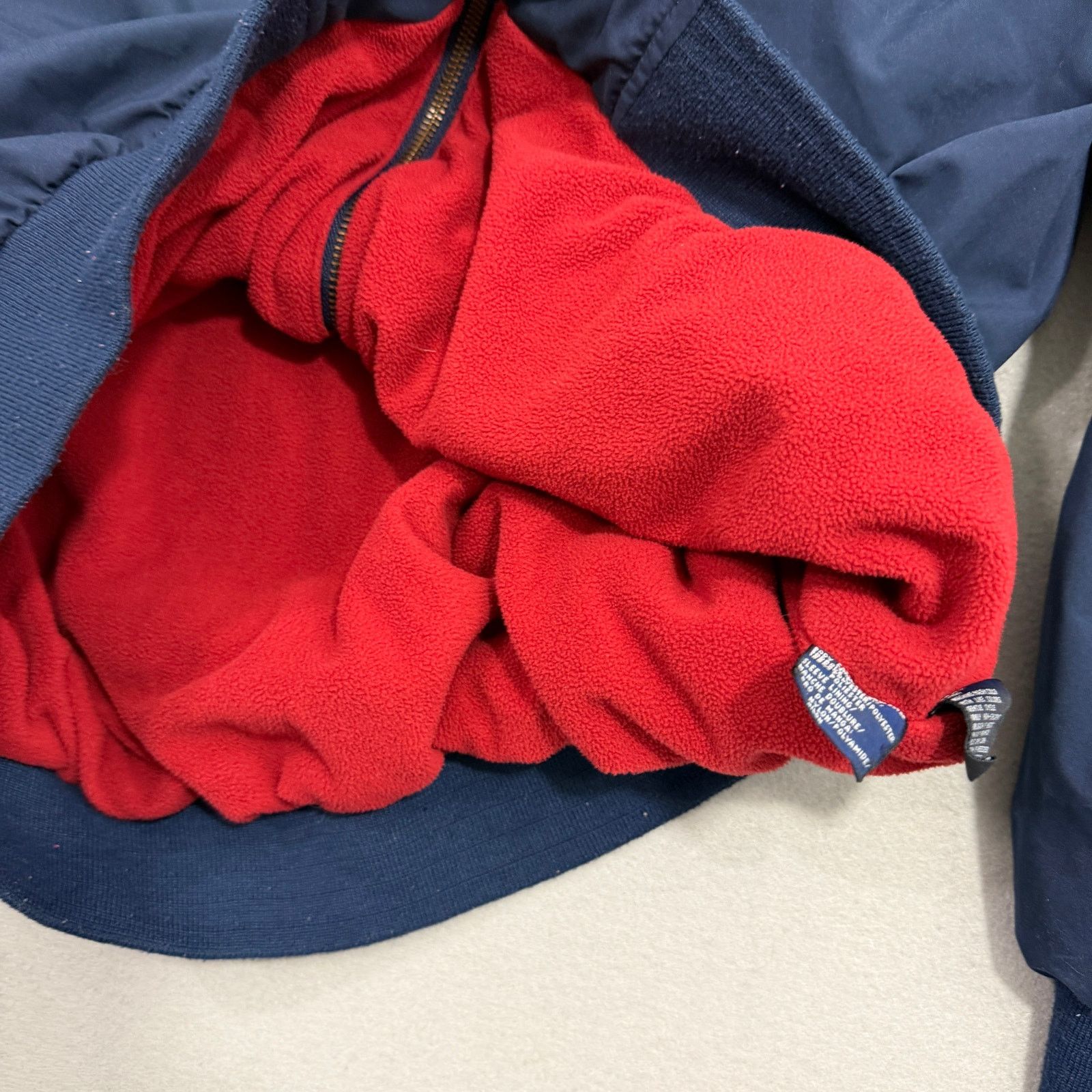 Tommy Hilfiger Vintage Tommy Hilfiger Bomber Jacket Large Blue Fleece Lined Size US L / EU 52-54 / 3 - 7 Thumbnail