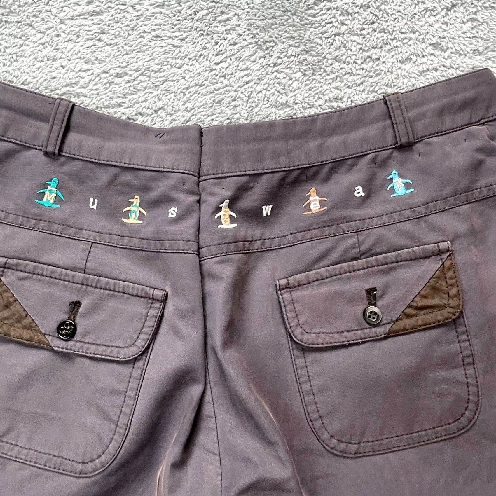 Vintage VTG Munsingwear Pants Womens 30 Chino Brown Stretch Embroidered Penguins 90s Retro Casual Utility Boys/Girls? Size 30" / US 8 / IT 44 - 2 Thumbnail