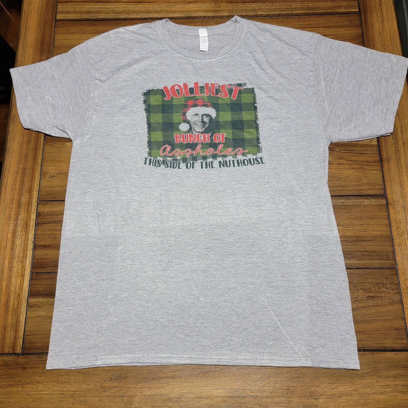 Jerzees Christmas Vacation Tee "Jolliest Bunch Of *ssh*les..." - Lg Size US L / EU 52-54 / 3 - 1 Thumbnail