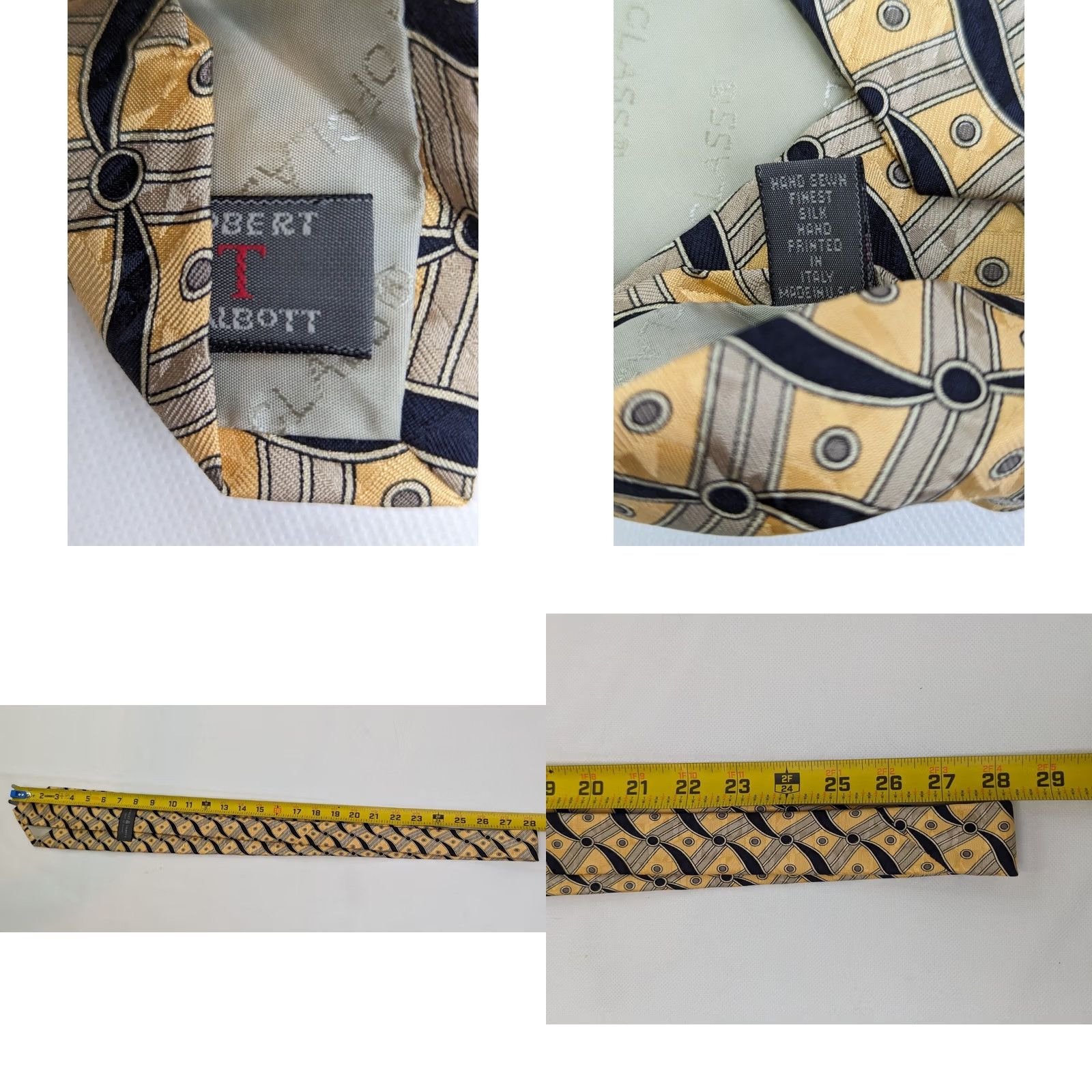 Robert Talbott Robert Talbott Best of Class Silk Necktie Geometric Black Gold 57" x 3.75" Silk青青草 Size ONE SIZE - 8 Thumbnail