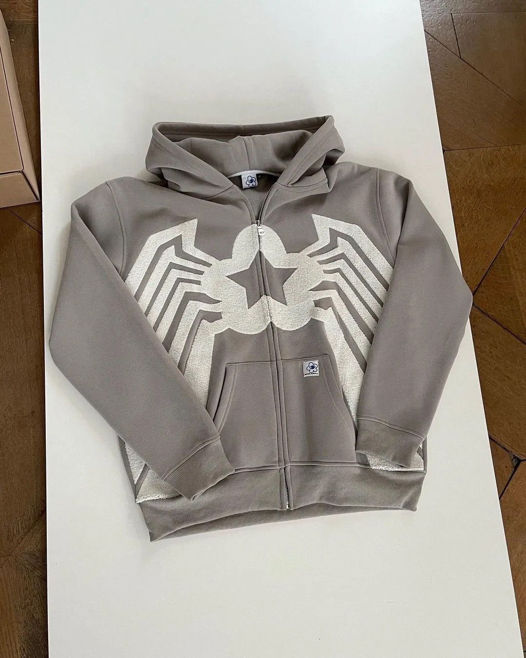 Sp5der type heavy weight zip up hoodie sweater