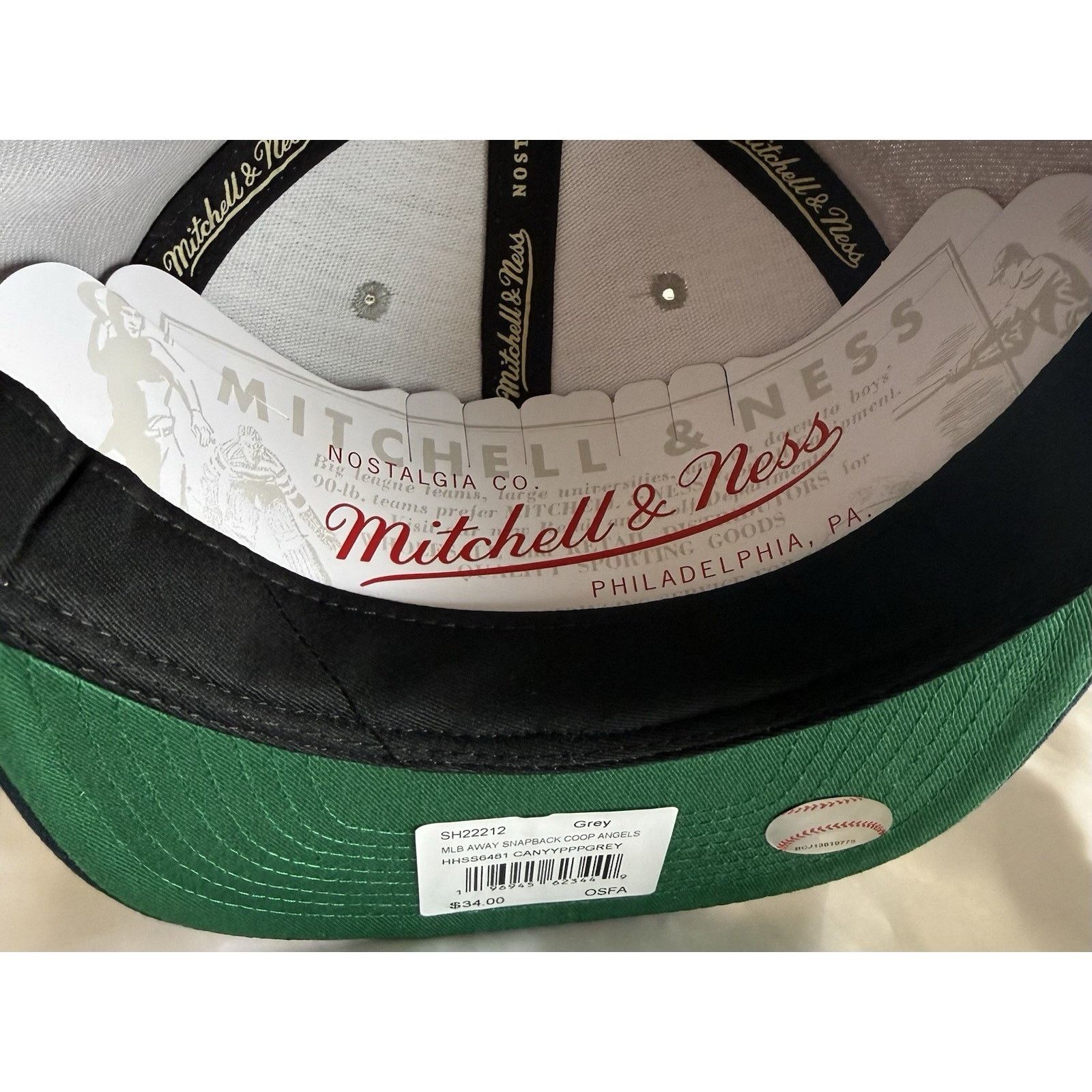 Mitchell & Ness Mitchell & Ness Angels Snapback Hat Cooperstown Gray/Navy Size ONE SIZE - 8 Thumbnail