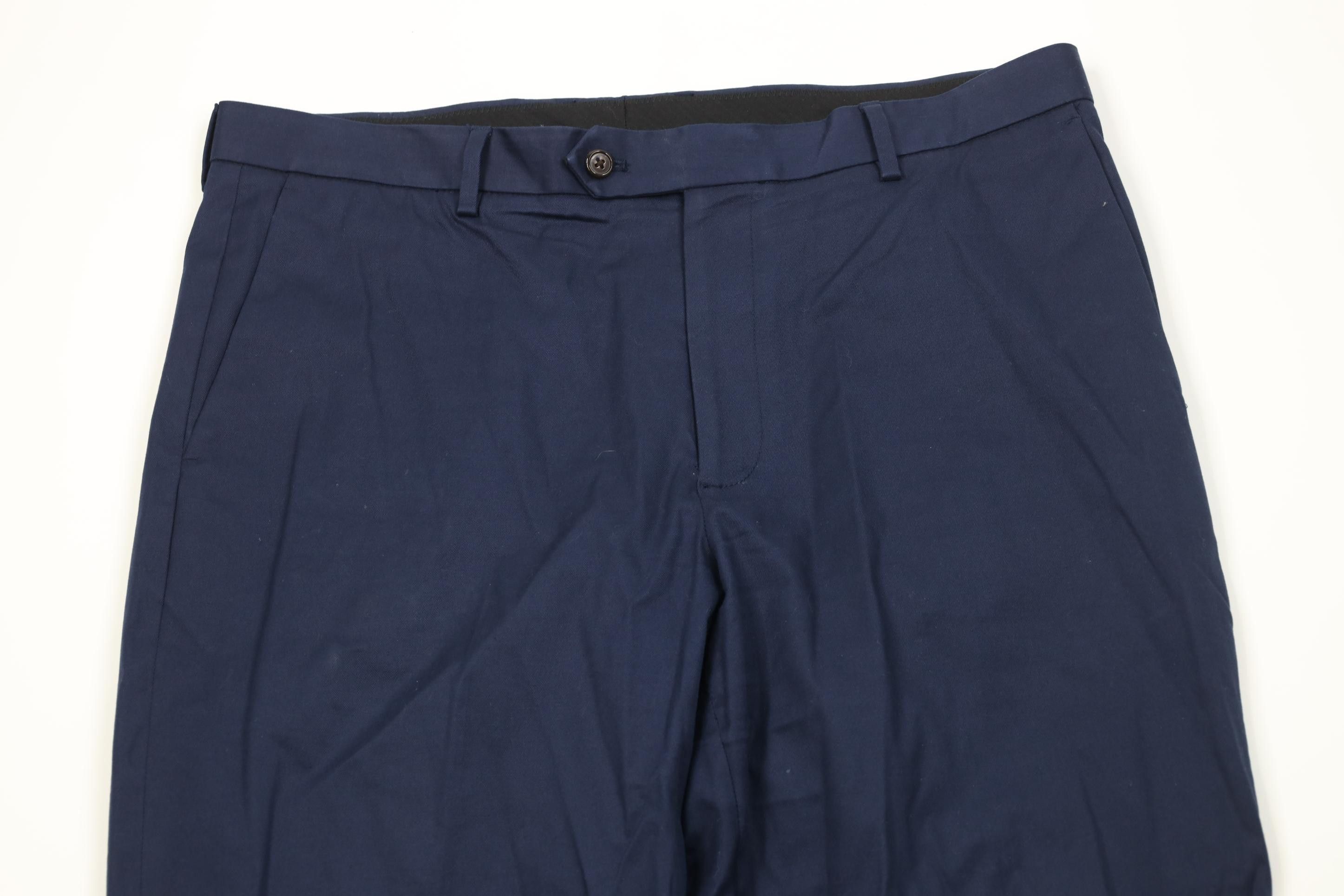 J.Crew J Crew Bowery Stretch Classic Fit Chino Pants Navy Blue Size US 35 - 2 Thumbnail