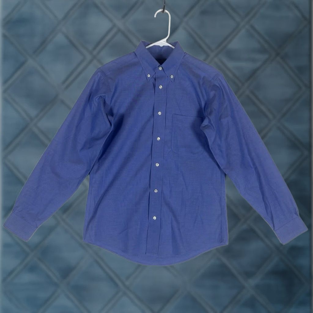 Brooks Brothers Brooks Brothers Button Down Dress Shirt Mens 16 Long Sleeve 100% Cotton Blue Solid Dress Shirt Mens 16 Size US L / EU 52-54 / 3 - 1 Thumbnail
