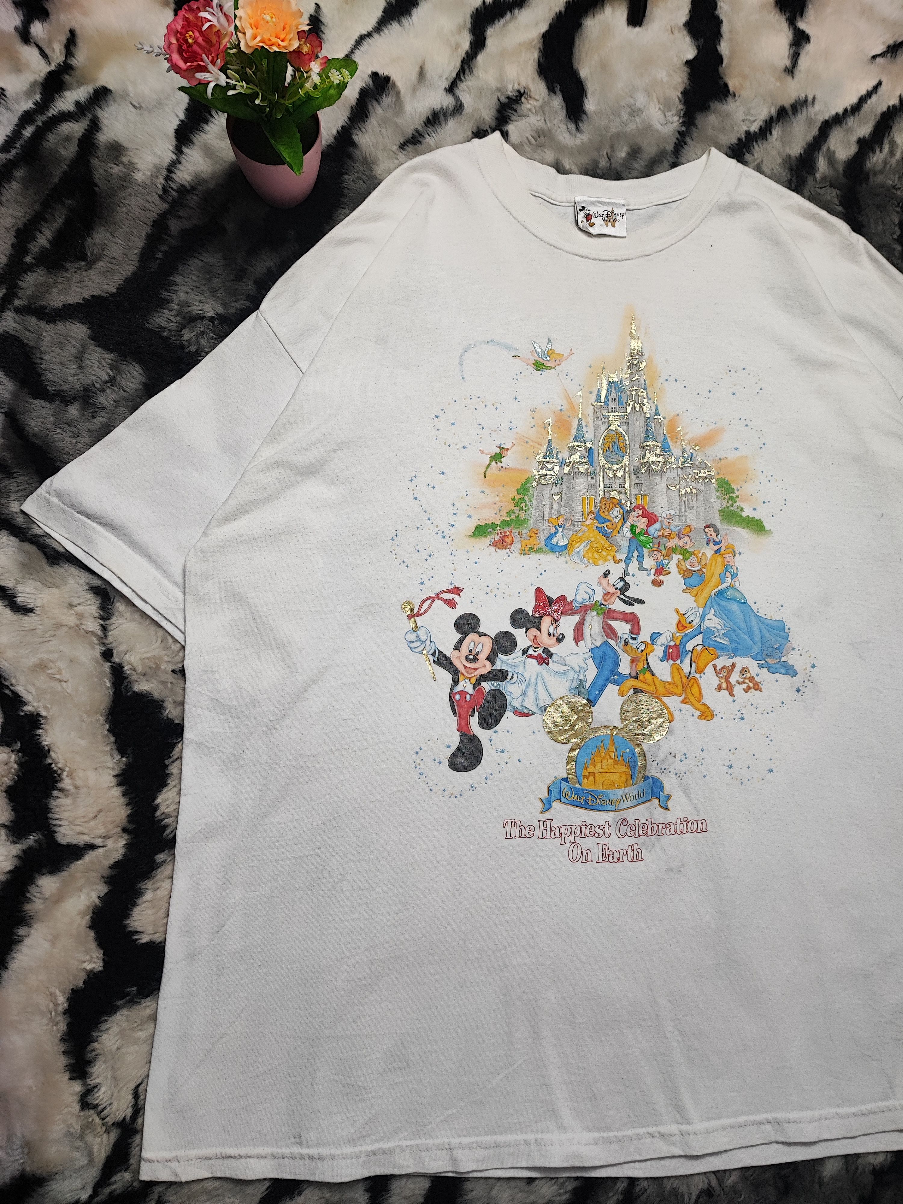 Disney Vintage Hollywood Mickey White Tshirt Full Character Size US XXL / EU 58 / 5 - 3 Thumbnail