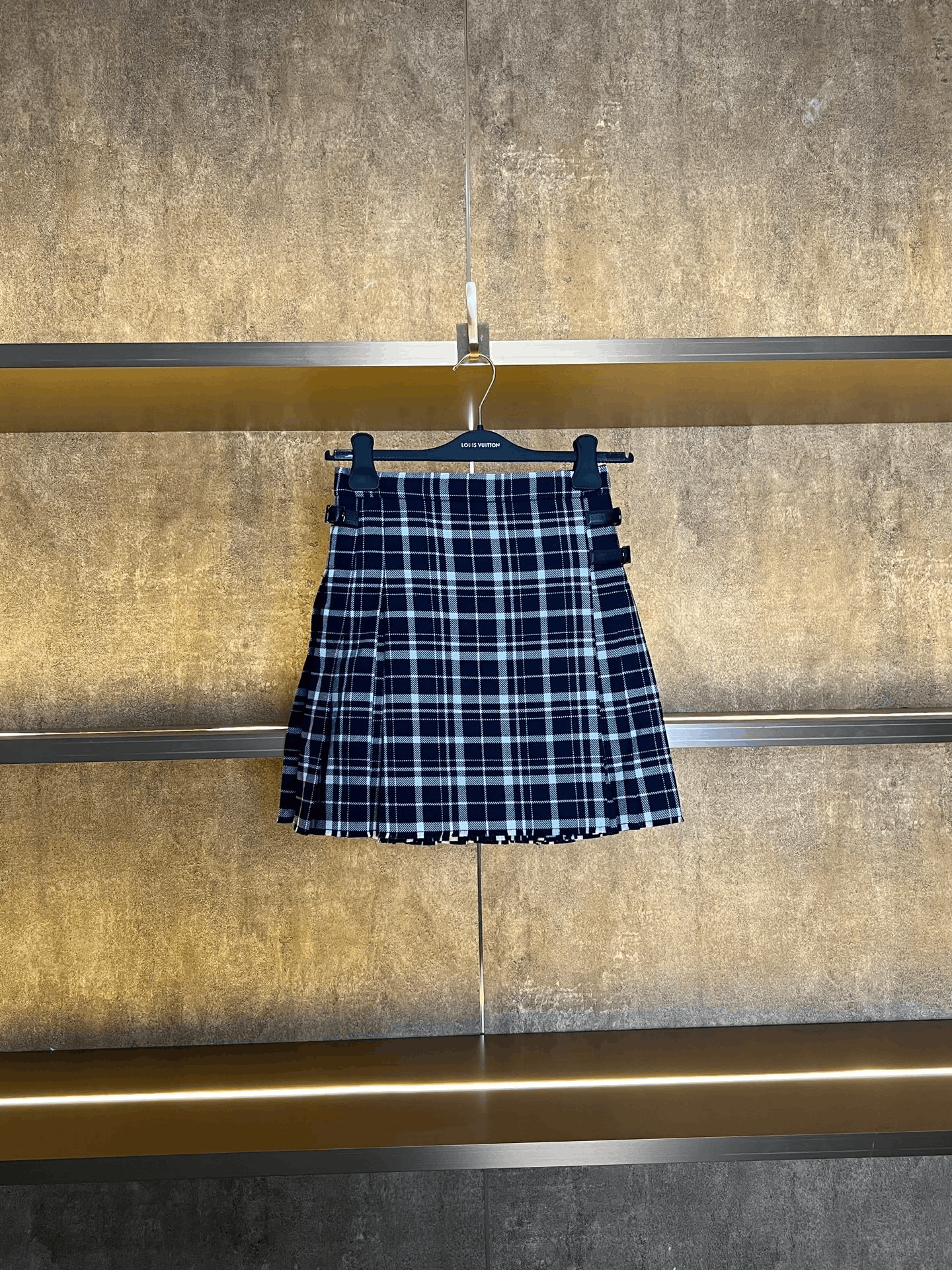 Dior Dior Blue White Plaid Pleated Skirt Size 36" / US 14 / IT 50 - 1 Thumbnail