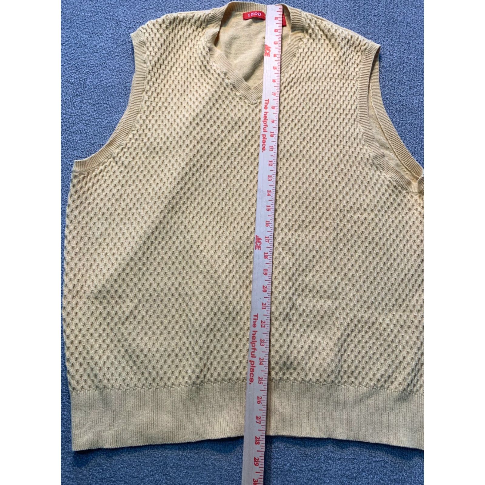 Izod IZOD Sweater Mens Large L Knit Yellow Sleeveless Shirt? Size US L / EU 52-54 / 3 - 3 Thumbnail