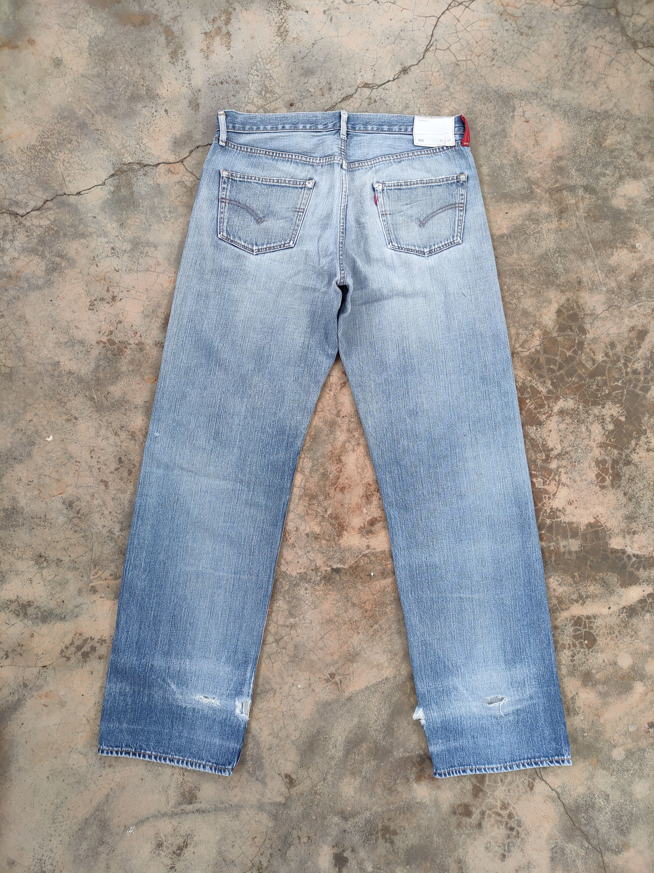 Levi's Vintage Clothing VINTAGE LEVI'S STRAUS 510 FADED RIPPED JEANS DENIM PANTS Size US 36 / EU 52 - 11 Thumbnail