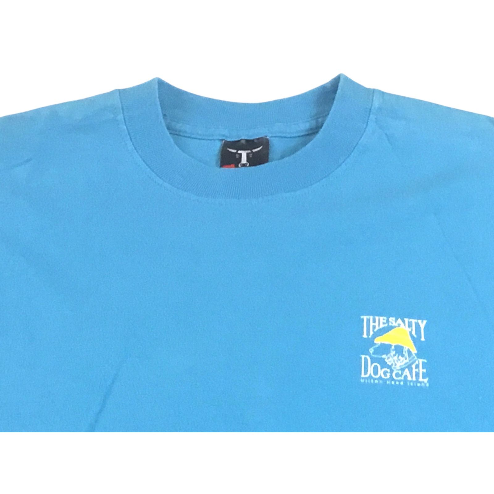 Hanes Salty Dog Cafe T-Shirt Aqua Teal Classic Yellow Hat Logo Med Size US M / EU 48-50 / 2 - 3 Thumbnail