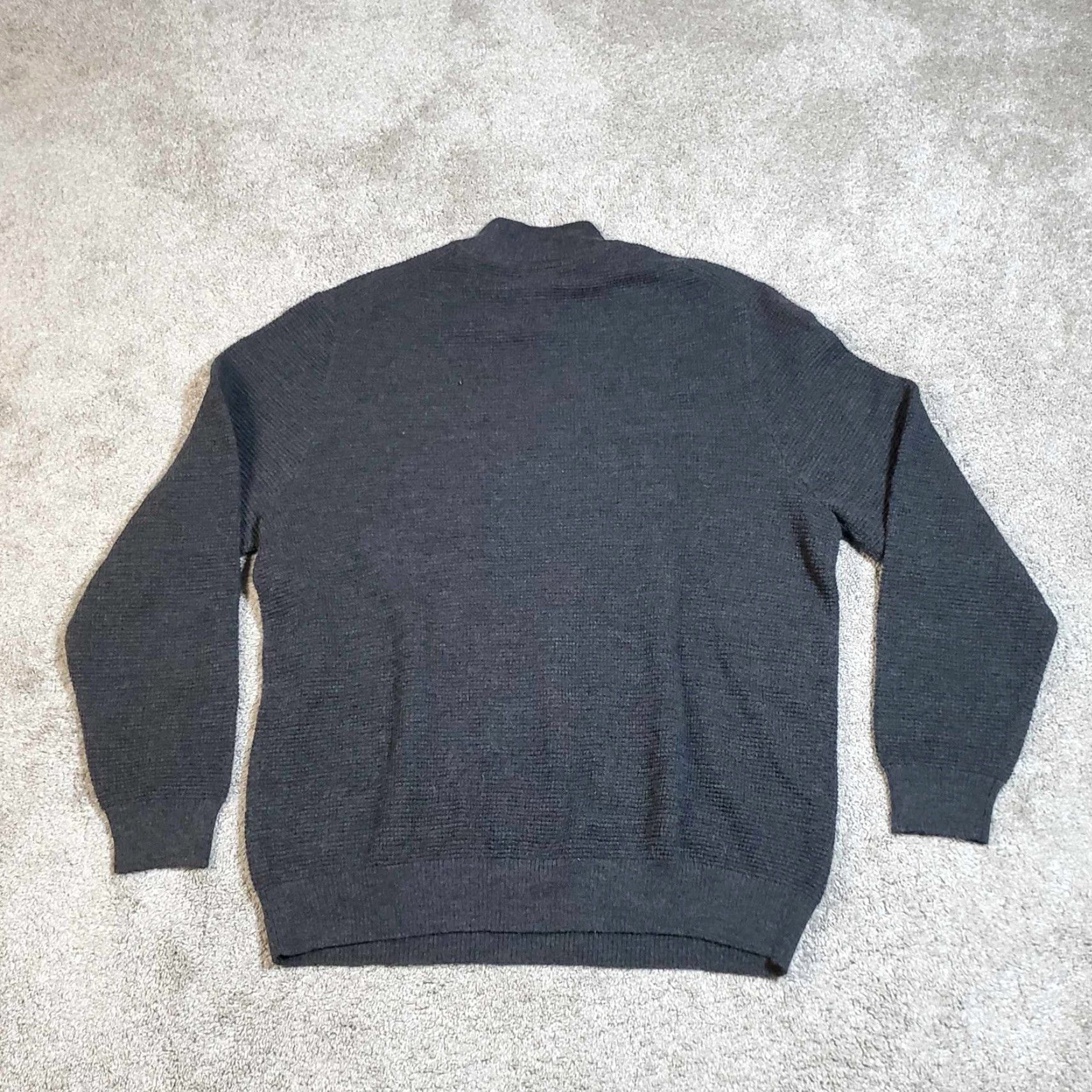 Club Room Club Room 1/4 Zip Sweater Mens Large Quarter Zip Merino Wool Blend L Gray Solid Mock Neck Knit 1/4 Zip All Seasons Regular Mens Size US L / EU 52-54 / 3 - 6 Thumbnail