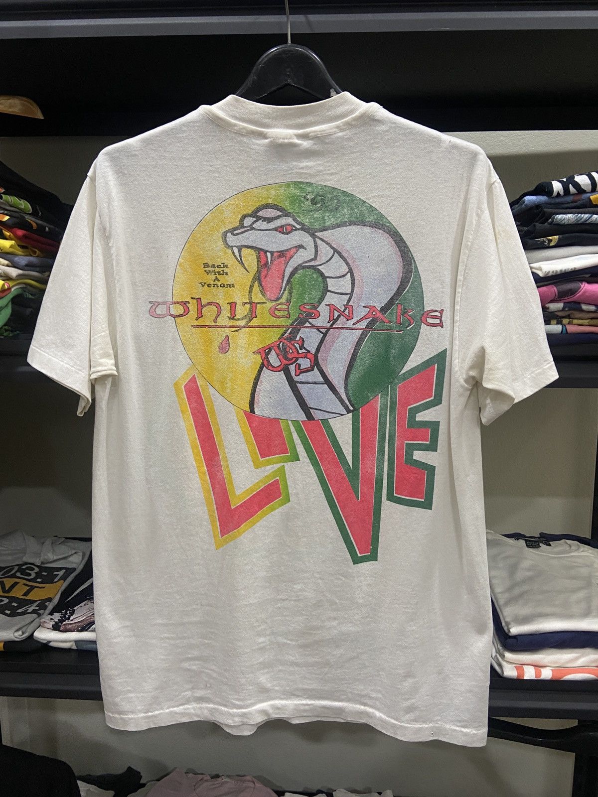 Band Tees × Vintage Vintage 1990s Whitesnake Slip of the tongue Tour T-Shirt Size US L / EU 52-54 / 3 - 9 Thumbnail