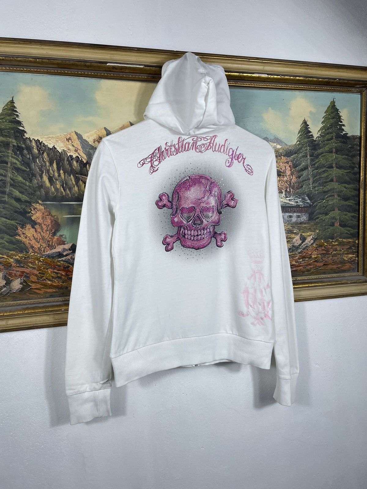 Christian Audigier × Ed Hardy × Vintage Ed Hardy Retro 00s Hoodie With Crystals Affliction Grunge Size M / US 6-8 / IT 42-44 - 8 Thumbnail