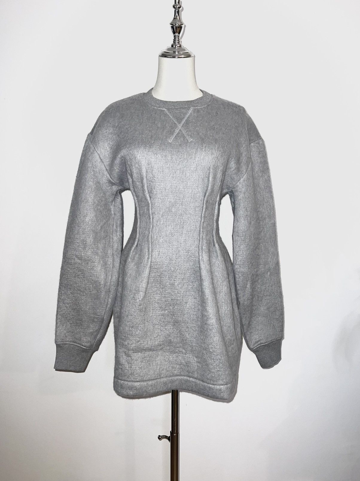JW Anderson JW Anderson Sculpted grey mohair‑blend sweatshirt dress Size XS / US 0-2 / IT 36-38 - 1 Thumbnail