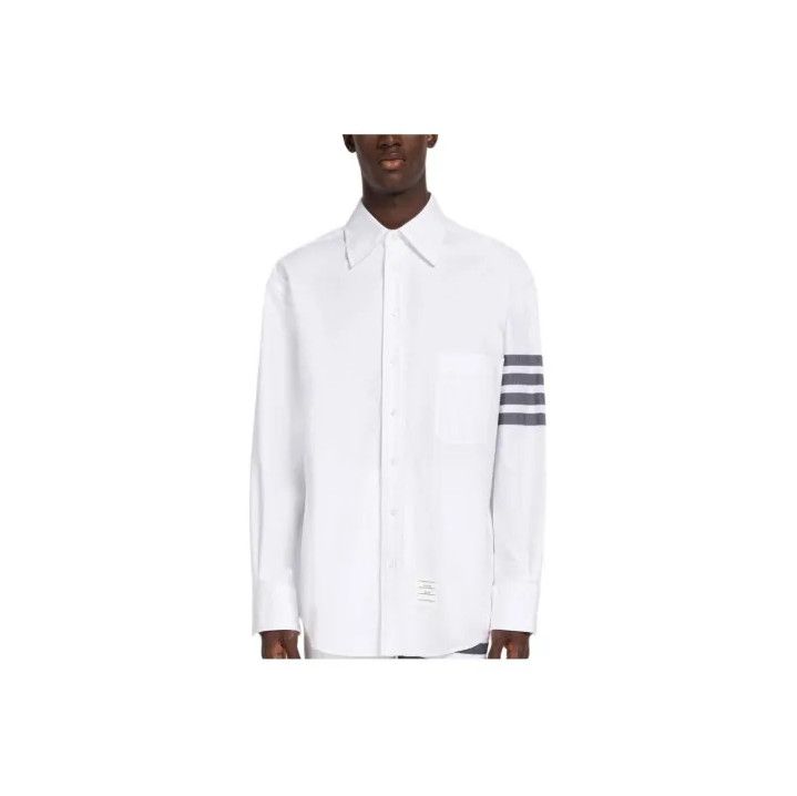 Thom Browne Thom Browne Classic Stripe Long Sleeve Shirt Size US M / EU 48-50 / 2 - 1 Thumbnail