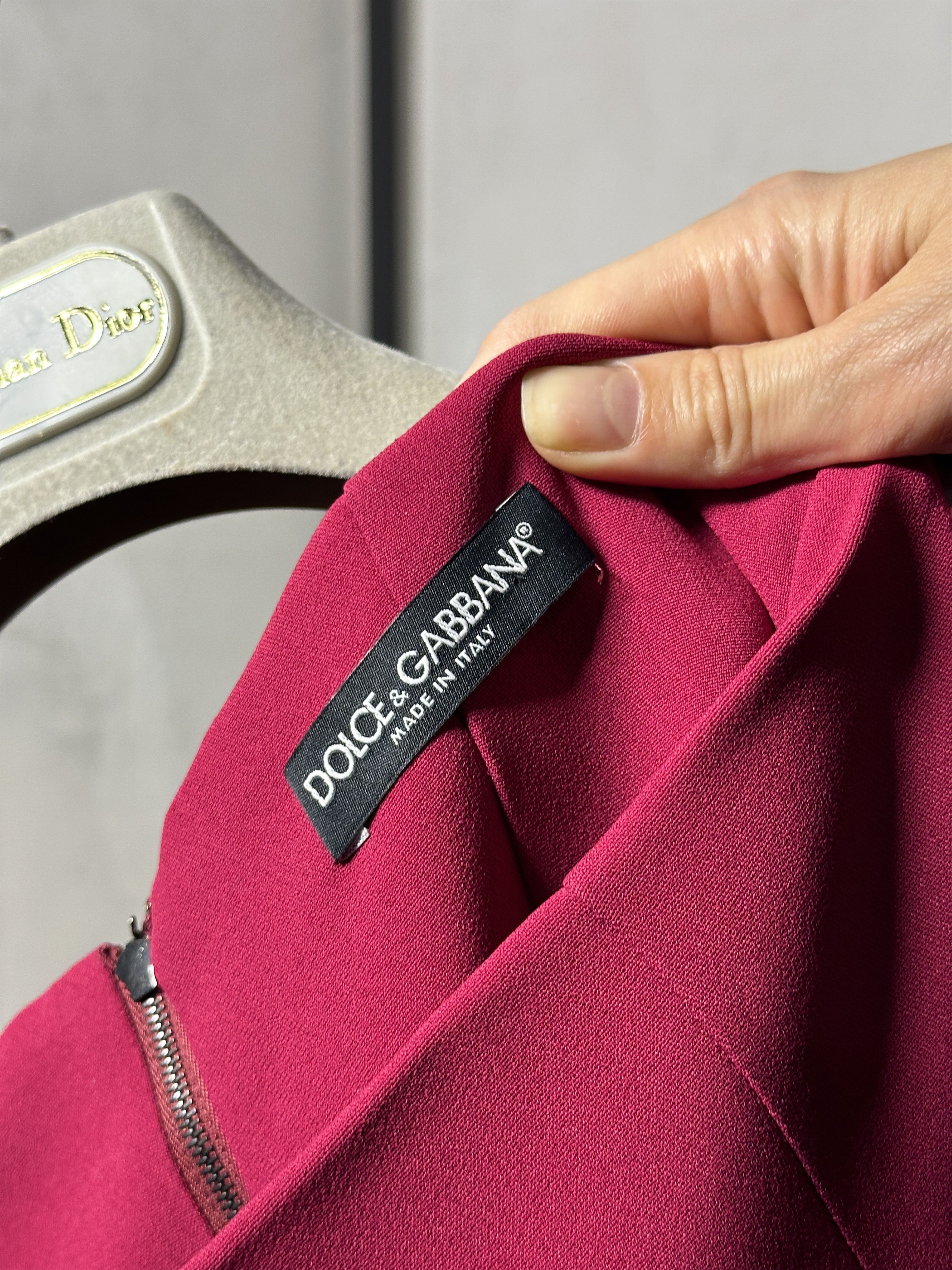 Dolce & Gabbana Dolce & Gabbana Ruffle Hem Cady Pencil Skirt In Raspberry Size 27" / US 4 / IT 40 - 6 Thumbnail