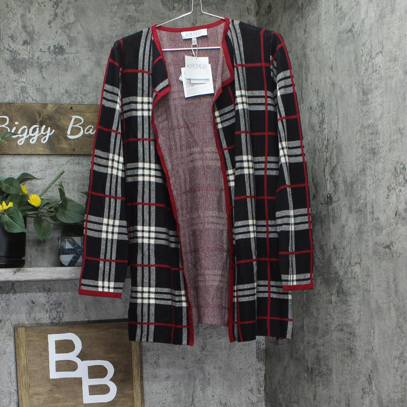 Other Nwt Kasper Plaid Cardigan Sweater 10916789 Black Multi M Size M / US 6-8 / IT 42-44 - 1 Thumbnail
