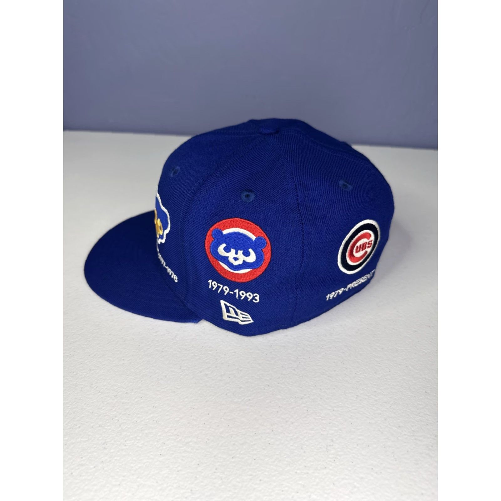 New Era Chicago Cubs New Era Logo Timeline All Over Print Hat Fitted Baseball Cap 7 3/8 Men Blue Baseball Cap 7 3/8? Size ONE SIZE - 5 Thumbnail
