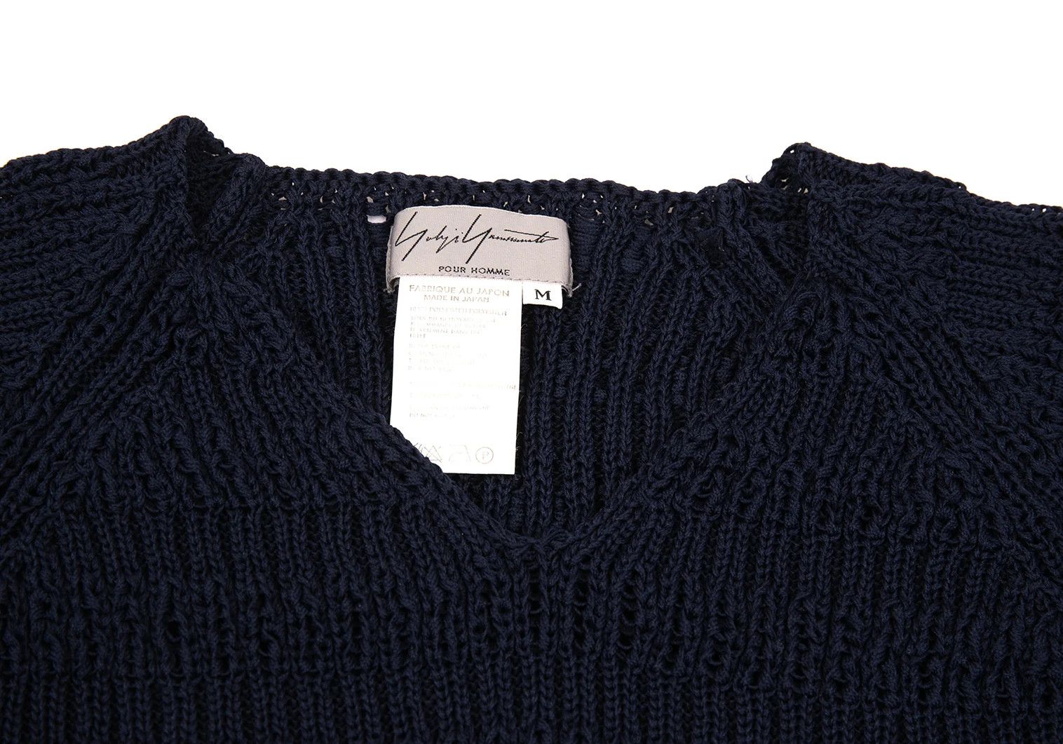 Yohji Yamamoto Yohji Yamamoto V-Neck Knit Top Navy M Size US M / EU 48-50 / 2 - 3 Thumbnail