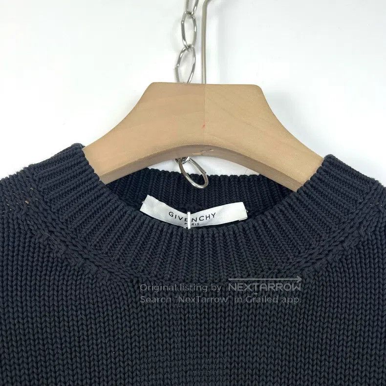 Givenchy Givenchy Black Distressed Logo Destroyed Knit Sweater Size S / US 4 / IT 40 - 4 Thumbnail