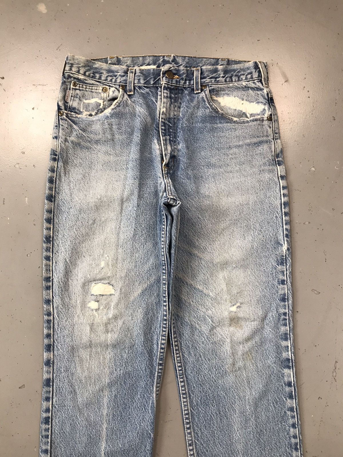 Carhartt 90s Vintage Carhartt B18 PRW distressed repaired denim Size US 34 / EU 50 - 5 Thumbnail