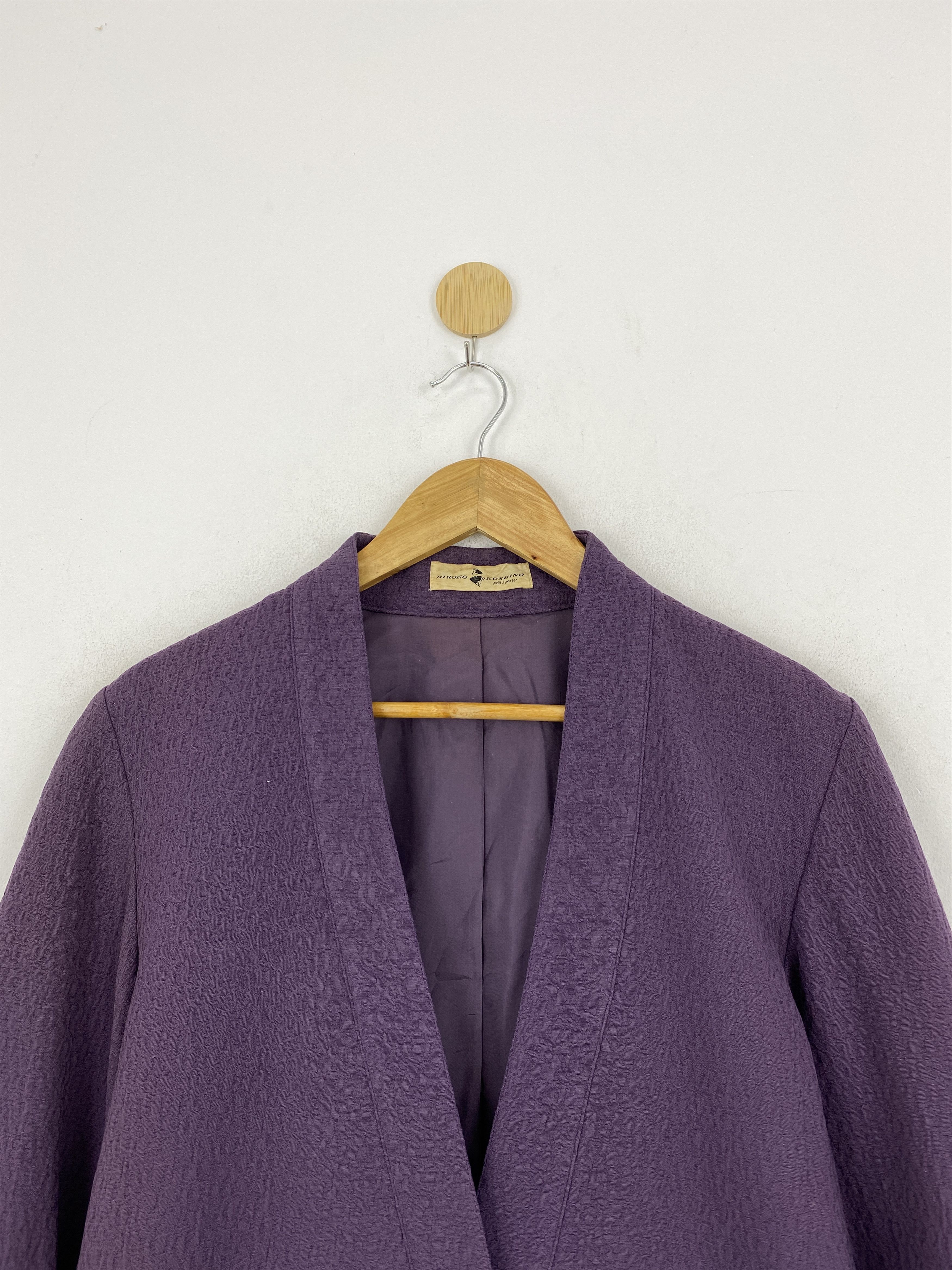 Hiroko Koshino Homme Vintage Hiroko Koshino Coat Purple Button Up Jacket JA0114 Size US M / EU 48-50 / 2 - 4 Thumbnail
