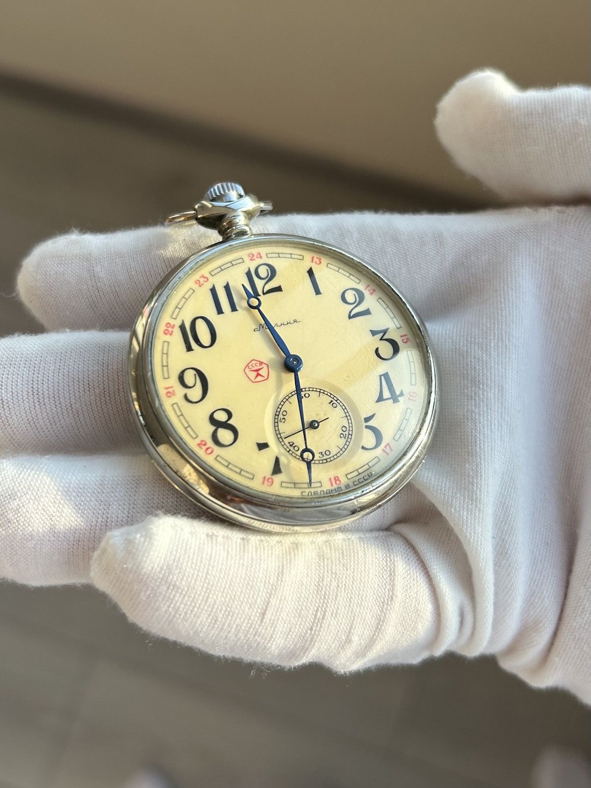 Vintage Vintage Watch Molnija USSR Soviet Pocket Watch 1970s Size ONE SIZE - 12 Thumbnail