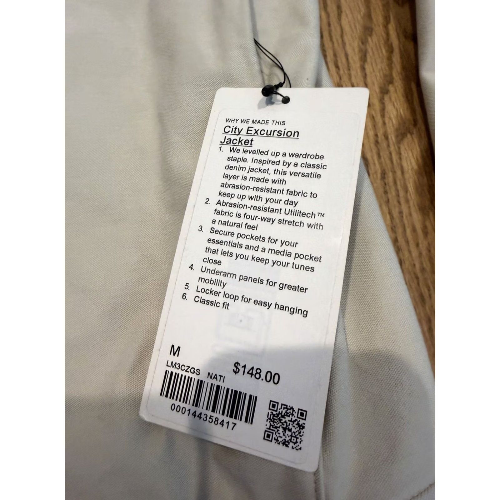 Lululemon Lululemon City Excursion Jacket Mens M Ivory Windbreaker Snap Button Collared Pockets NWT Size US M / EU 48-50 / 2 - 6 Thumbnail