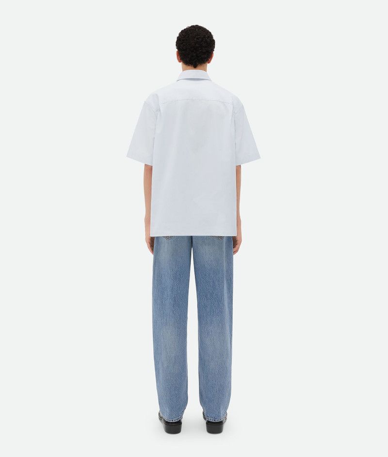 Bottega Veneta o1s1rm0326 Short-Sleeved Cotton Canvas Shirt in Light Blue Size US L / EU 52-54 / 3 - 3 Thumbnail