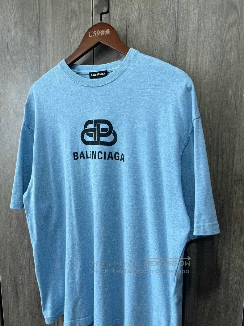 Balenciaga Balenciaga Haze Blue Snap Short Sleeve Size US XL / EU 56 / 4 - 9 Thumbnail