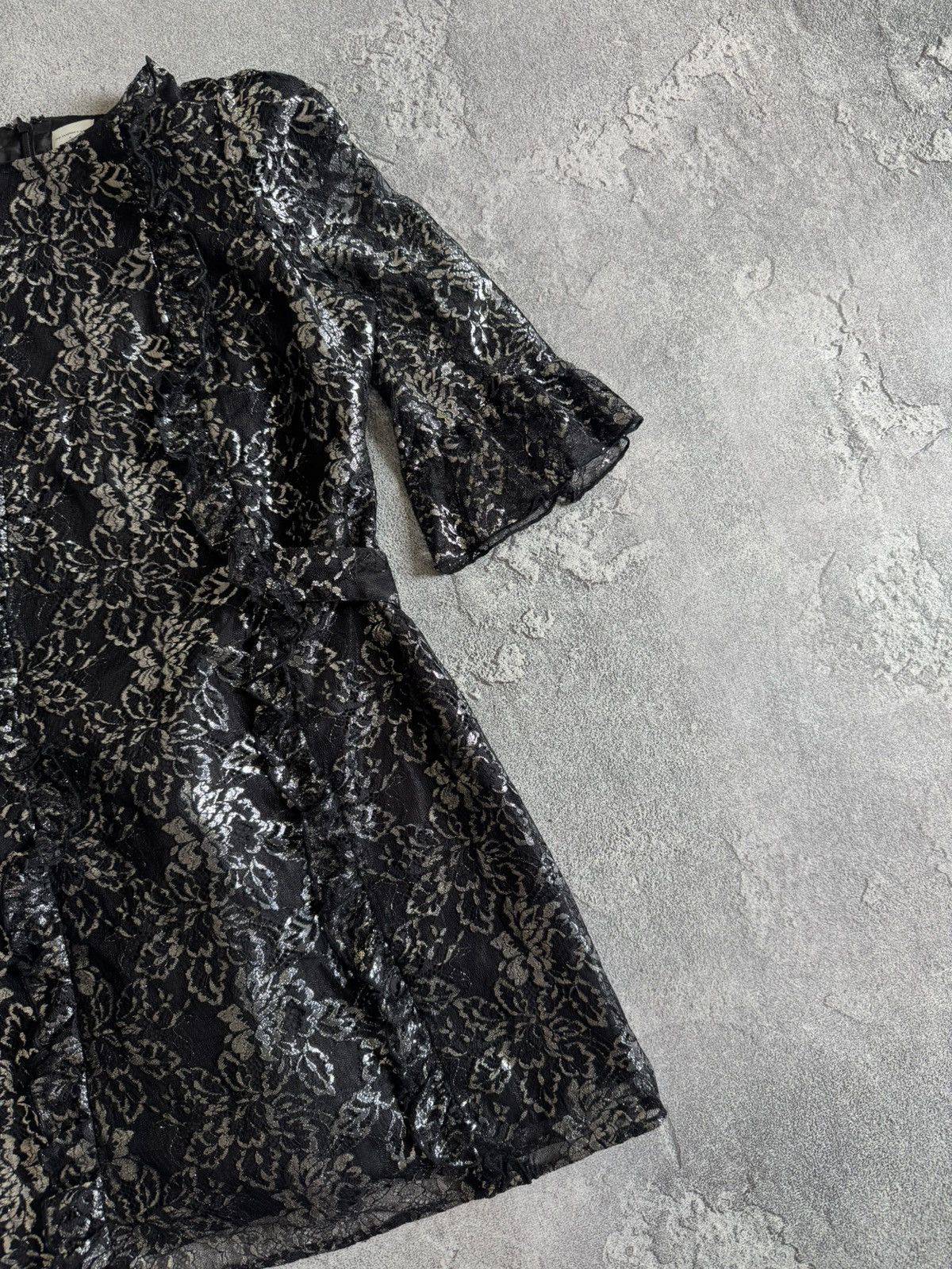 The Vampire's Wife THE VAMPIRE'S WIFE H&M silver black metallic lace dress Size M / US 6-8 / IT 42-44 - 11 Thumbnail