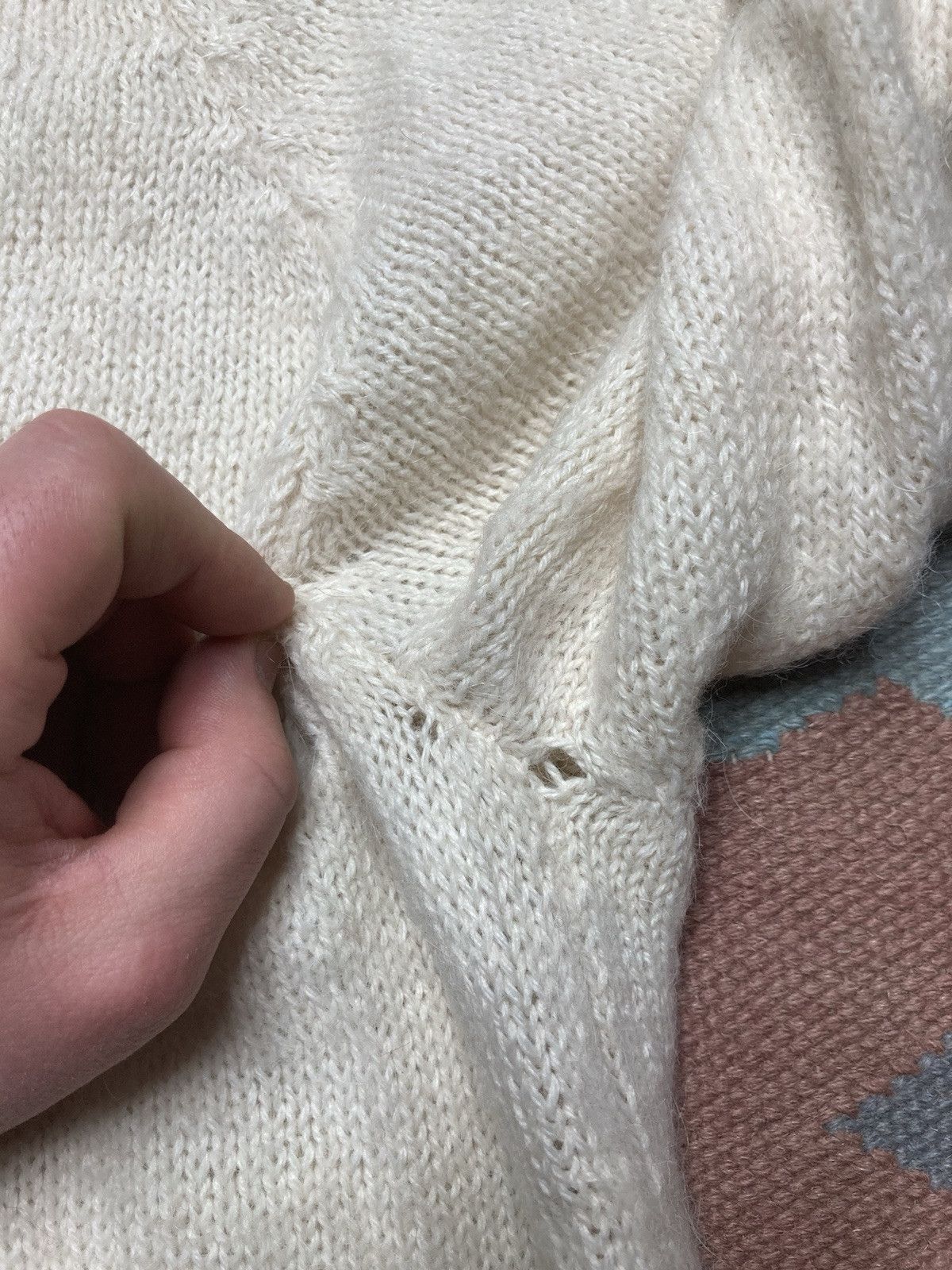 Vintage knit sweater angora? fuzzy soft Icelandic Nordic adult XL Size XL / US 12-14 / IT 48-50 - 6 Thumbnail