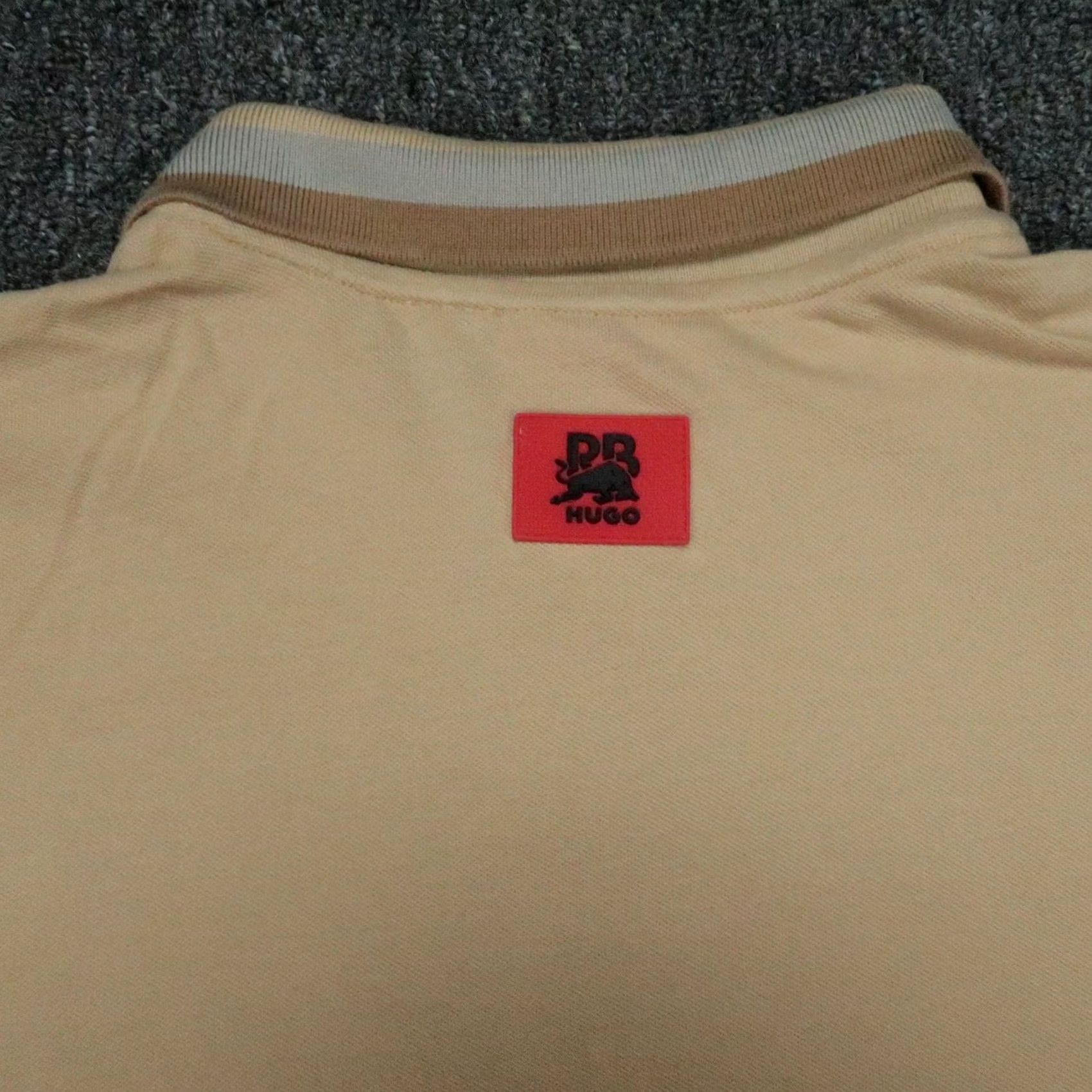 Hugo Boss HUGO BOSS Polo Shirt Mens 2XL Brown Beige Short Sleeve Piqué Buttoned Collar Slim Pocketed Size US XXL / EU 58 / 5 - 7 Thumbnail