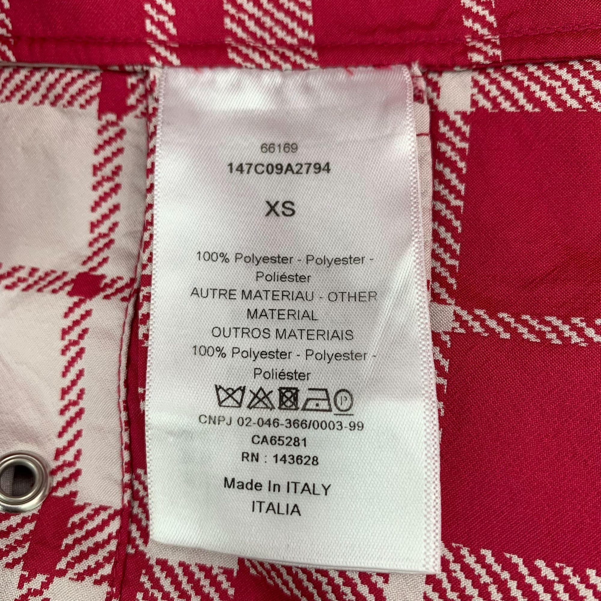 Dior Christian Dior Red Plaid Half-Zip Drawstring Cotton Hoodie ( Size XS / US 0-2 / IT 36-38 - 3 Thumbnail