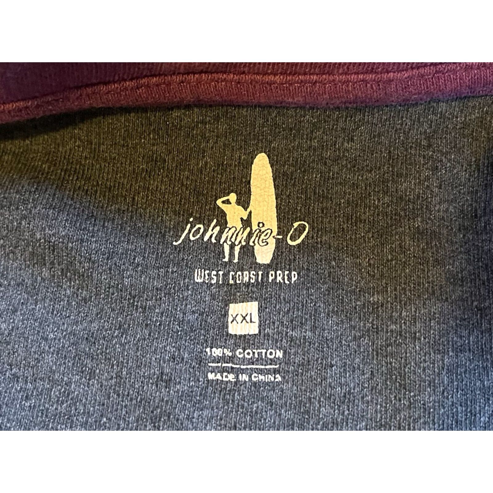 johnnie-O Johnnie-O West Coast Prep 1/4 Zip Golf Sweater Men’s 2XL Gray Purple Shirt Regular Knit Pullover Zipper Embroidered Logo Size US XXL / EU 58 / 5 - 5 Thumbnail