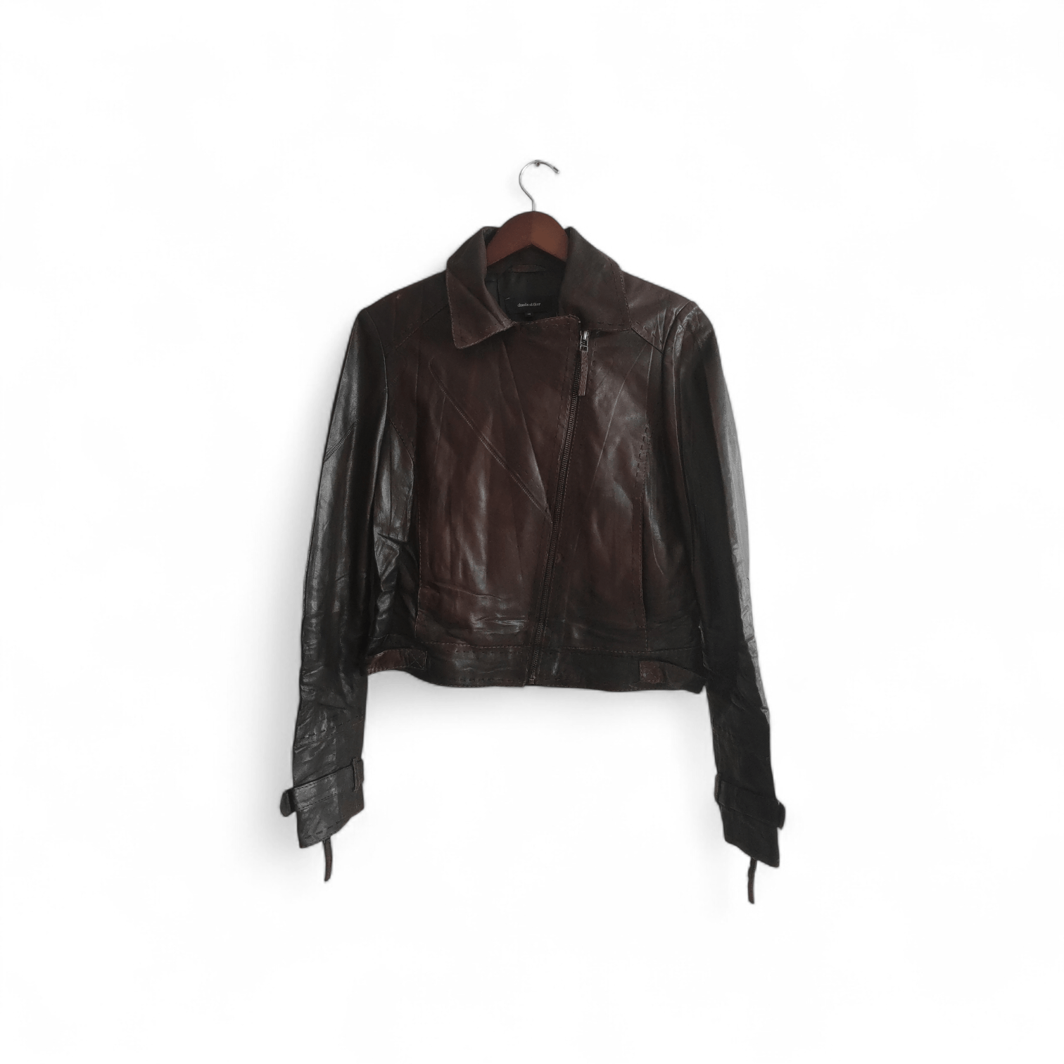 Genuine Leather Claudia Strater Genuine Soft Leather Biker Jacket Brown Size S / US 4 / IT 40 - 1 Thumbnail