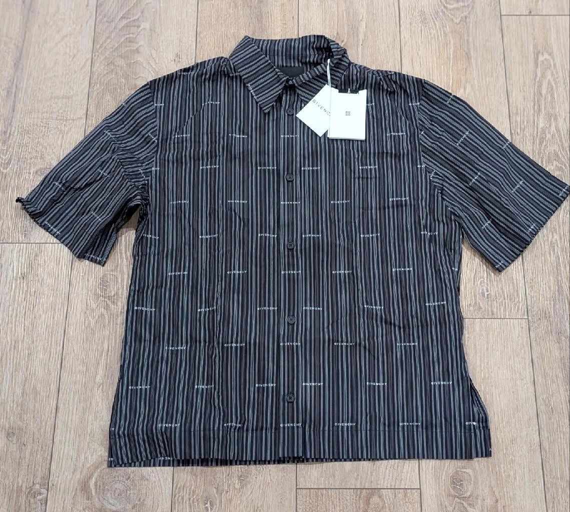 Givenchy GIVENCHY Boxy Fit Striped Button Up Shirt Black 38 US 15 Size US S / EU 44-46 / 1 - 1 Thumbnail