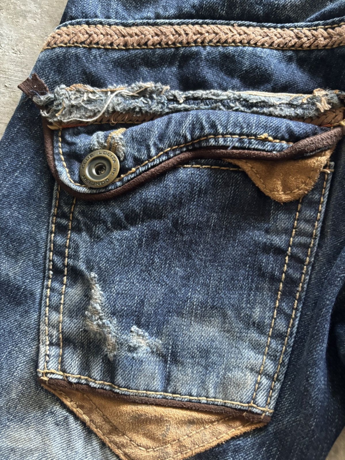 If Six Was Nine LOLITA flare up western style washed distressed japanese Size US 27 - 17 Thumbnail
