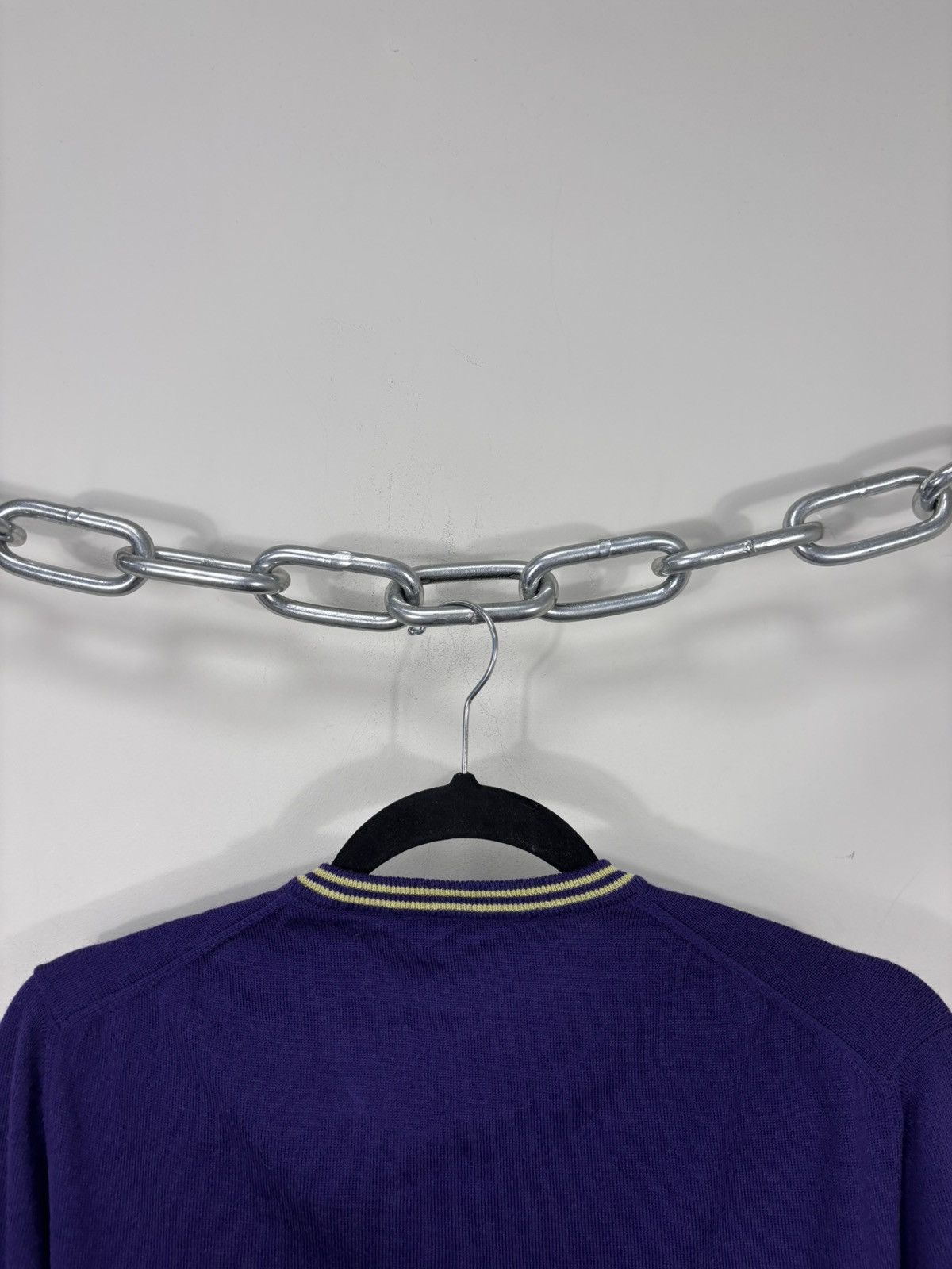 Versus Versace Versus Versace Men’s Purple V-Neck Wool Sweater Jumper Size US L / EU 52-54 / 3 - 14 Thumbnail