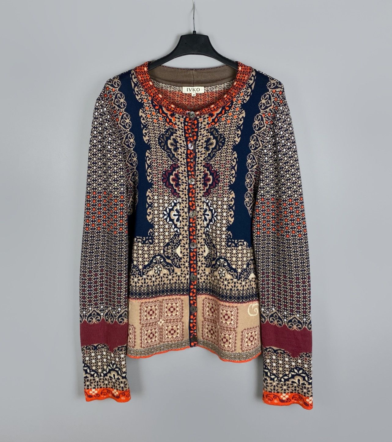 Other Women's IVKO Morocco Pattern Knit Cotton Sweater Size 40 L Size L / US 10 / IT 46 - 1 Thumbnail