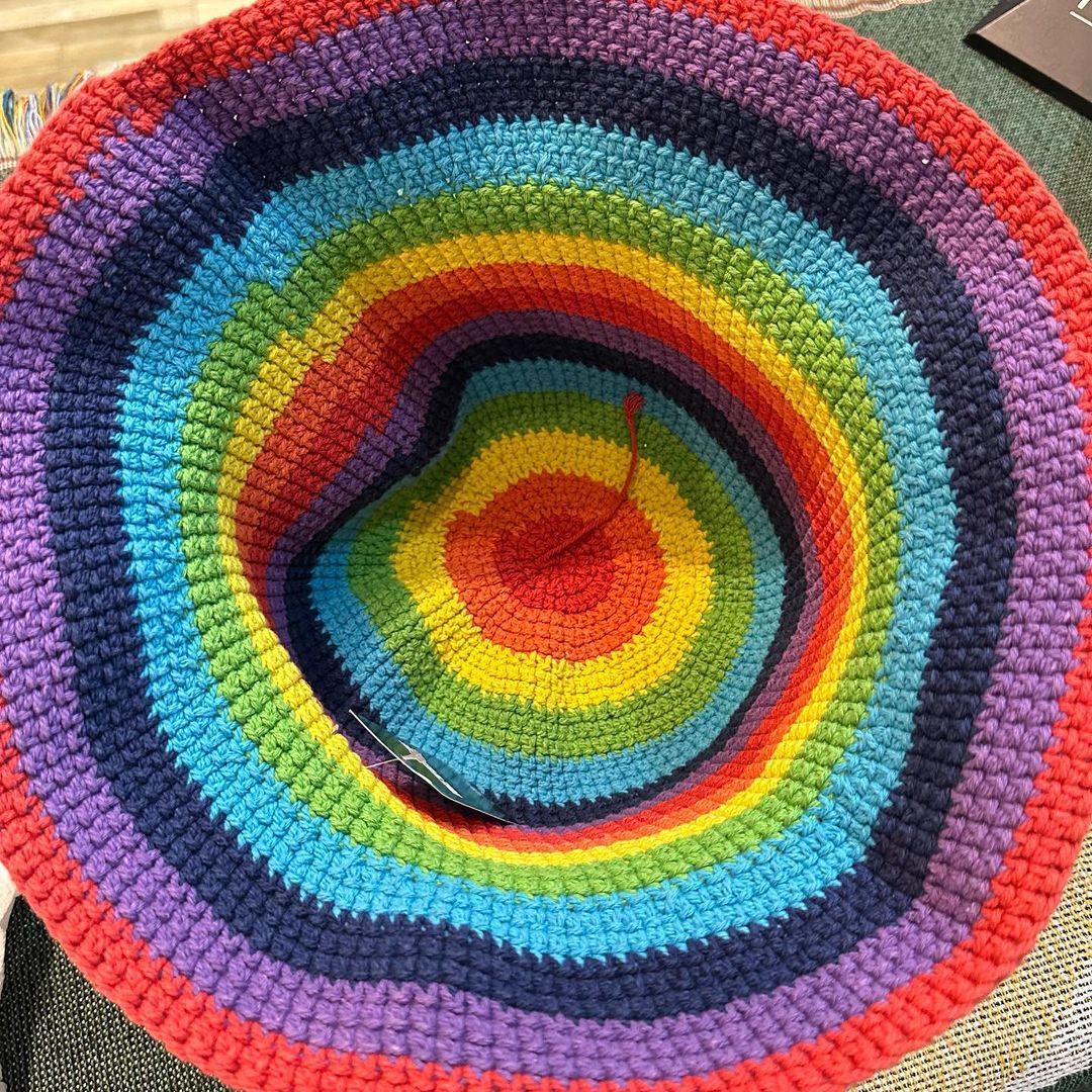 Streetwear Rainbow Knit Bucket Hat Grailed