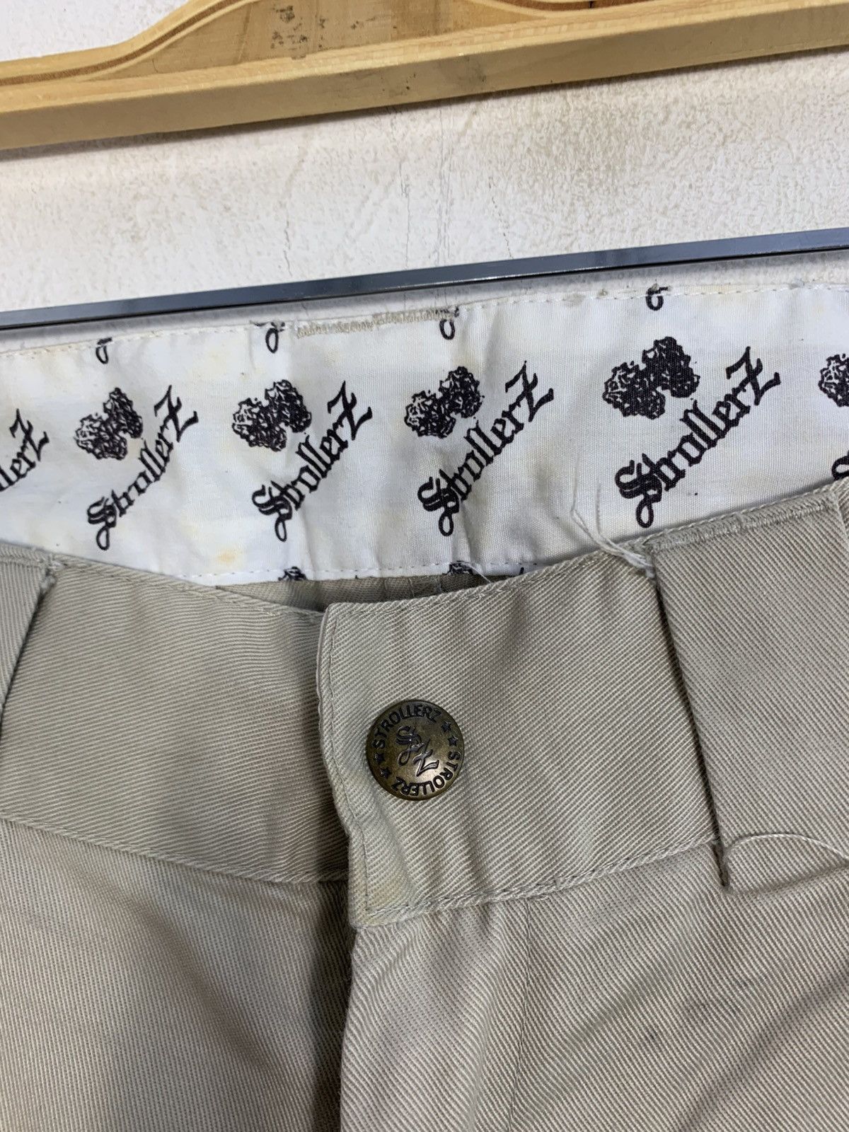 Japanese Brand Stroller Z Los Angeles Tan Suede Khakis Baggy Double Knee Size US 31 - 5 Thumbnail