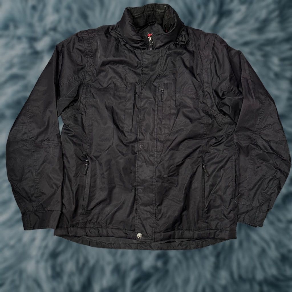 Vintage VINTAGE SCOTTeVEST Convertible Jacket Vest Mens Large Full Zip Black Tec Pockets Travel Jacket Mens Large Black 90s Size US L / EU 52-54 / 3 - 1 Thumbnail