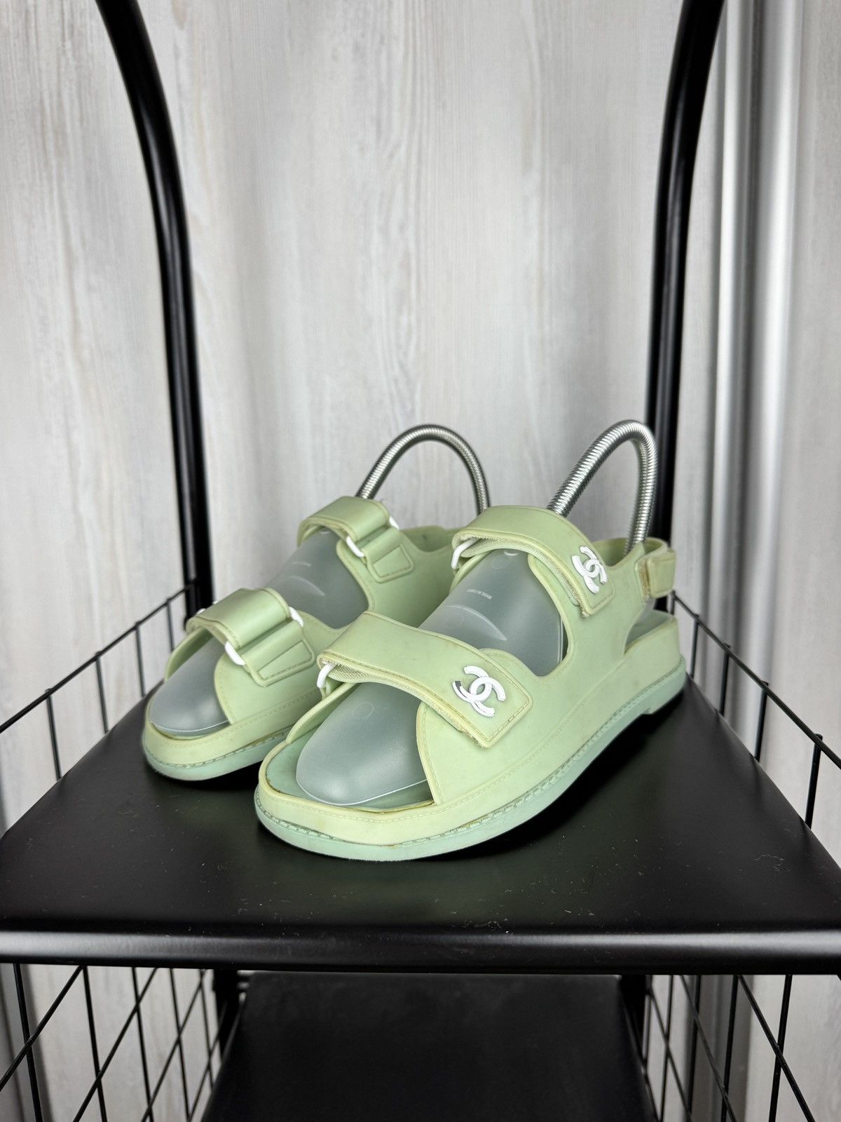 Chanel Chanel "Dad" Sandals Green Premium Size US 7 / IT 37 - 10 Thumbnail