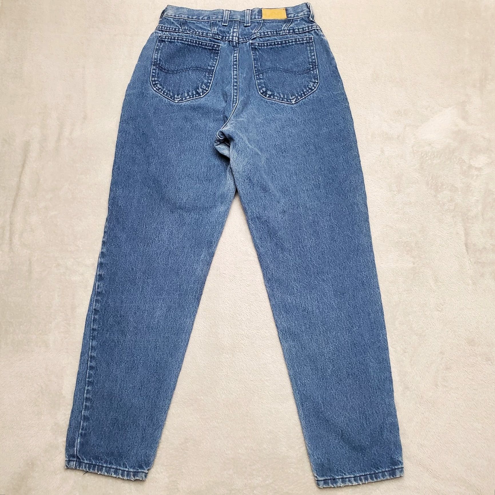 Lee VINTAGE Lee Jeans Womens 12 High Rise 28x29 Blue Denim Mom USA 90s Jeans Womens Tips: Pockets, Regular, Cotton, Zip, Medium Wash Size 34" / US 12 / IT 48 - 6 Thumbnail