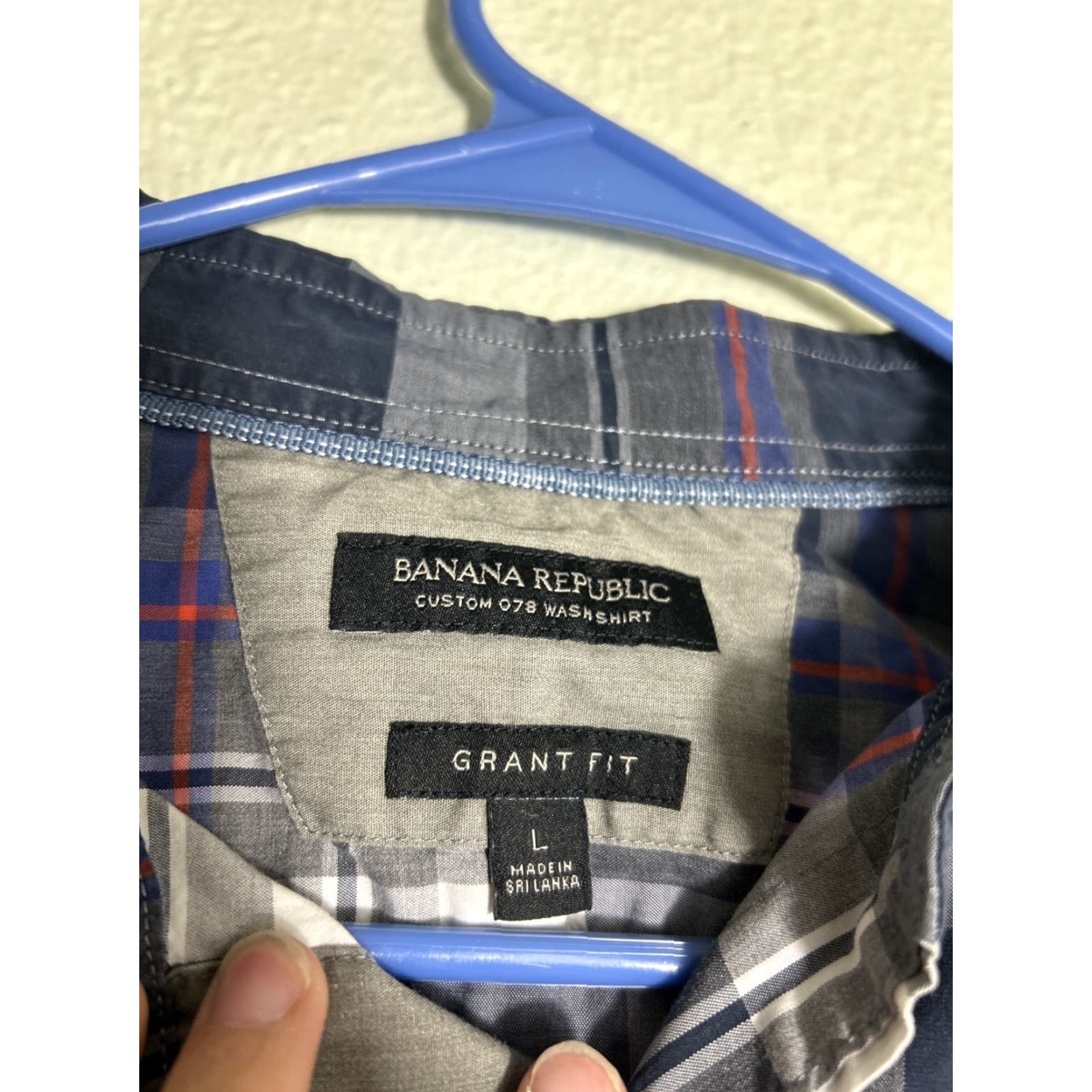 Banana Republic Banana Republic Men's L Gray Black Plaid Button-Up Shirt Grant Fit Long Sleeve Cotton Size US L / EU 52-54 / 3 - 7 Thumbnail