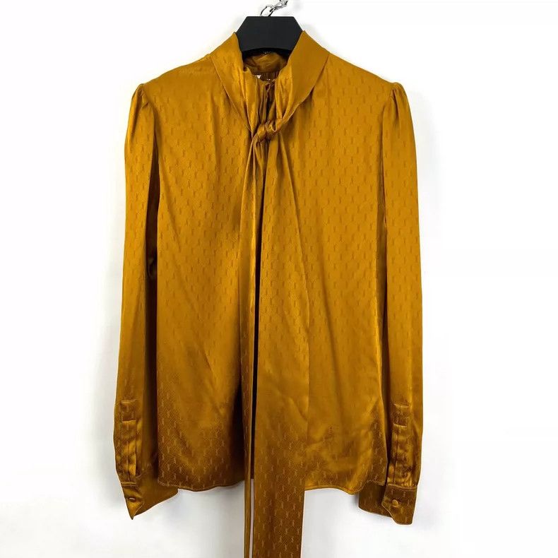 Saint Laurent Paris Saint Laurent ParisSilk shirt with monogrammed ribbon desi Size XXS / US 00 / IT 34 - 3 Thumbnail