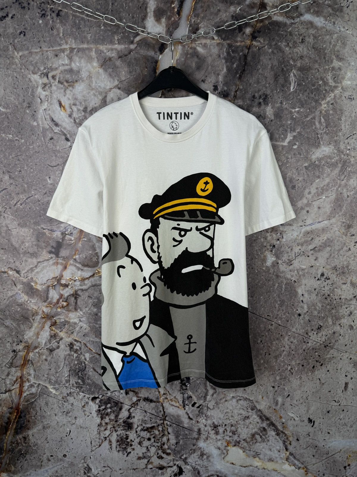 Men's Tin Tin T-Shirt Comics Streetwear Size Large