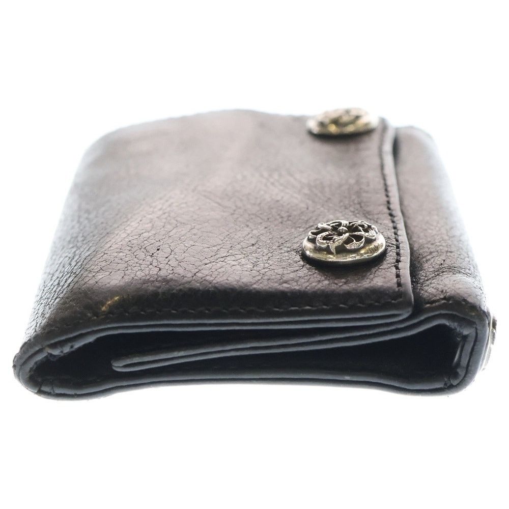 Chrome Hearts 3 Fold Celtic Button Wallet Black